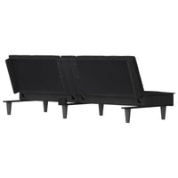 Divano letto con portabicchieri 200 x 89 x 70 cm velluto nero 02_0019846