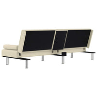Divano Letto con Portabicchieri-Sofa Letto-Daybed in Similpelle Crema
