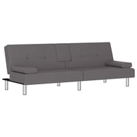 Divano Letto con Portabicchieri in Similpelle Grigiocod mxl 94409