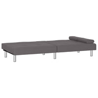 Divano Letto con Portabicchieri in Similpelle Grigio 351928