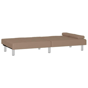 Divano Letto con Portabicchieri-Sofa Letto-Daybed in Similpelle Cappuccino