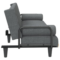 Divano letto con braccioli 205 x 89 x 70 cm tessuto grigio scuro 02_0019842