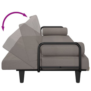 Divano Letto con Braccioli Tortora in Tessuto 351936