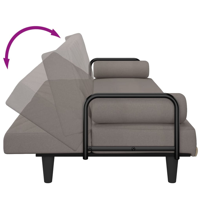 Divano Letto con Braccioli Tortora in Tessuto 351936