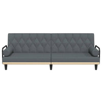 Divano Letto con Braccioli Grigio Scuro in Tessuto 351938