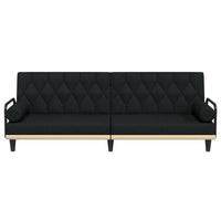 Divano Letto con Braccioli Nero in Tessuto 351939