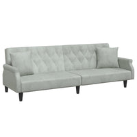 Divano Letto con Braccioli-Sofa Letto-Daybed Grigio Chiaro in Velluto