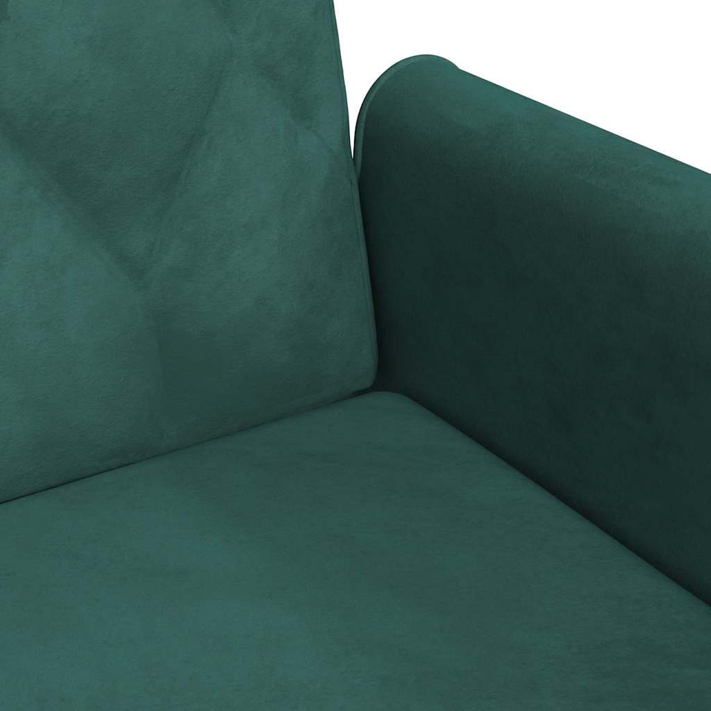 Divano Letto con Braccioli Verde Scuro in Velluto 351946