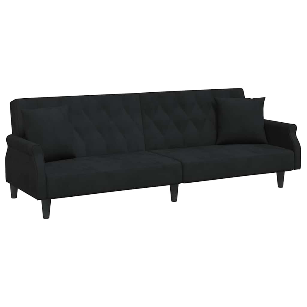 Divano Letto con Braccioli Nero in Vellutocod mxl 71575