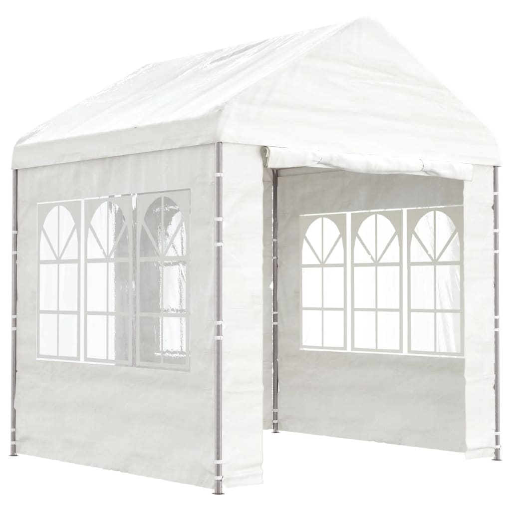 Gazebo con Tetto Bianco 2,28x2,23x2,69 m in Polietilene 362629