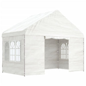 Gazebo con Tetto Bianco 4,08x2,23x3,22 m in Polietilene 362631
