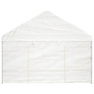 Gazebo con Tetto Bianco 4,08x2,23x3,22 m in Polietilene 362631