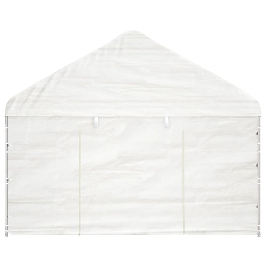 Gazebo con Tetto Bianco 4,08x2,23x3,22 m in Polietilene 362631