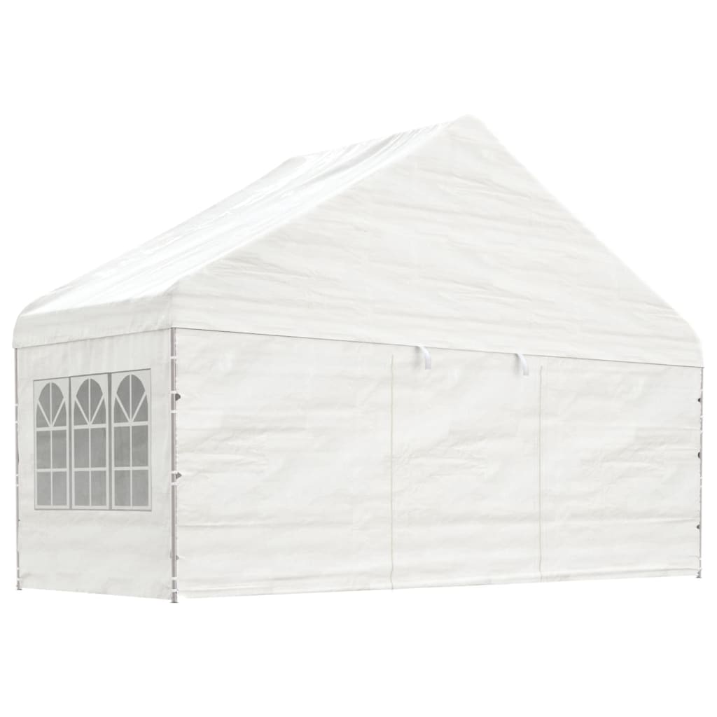 Gazebo con Tetto Bianco 5,88x2,23x3,75 m in Polietilenecod mxl 71651