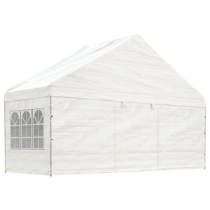 Gazebo con Tetto Bianco 5,88x2,23x3,75 m in Polietilenecod mxl 71651