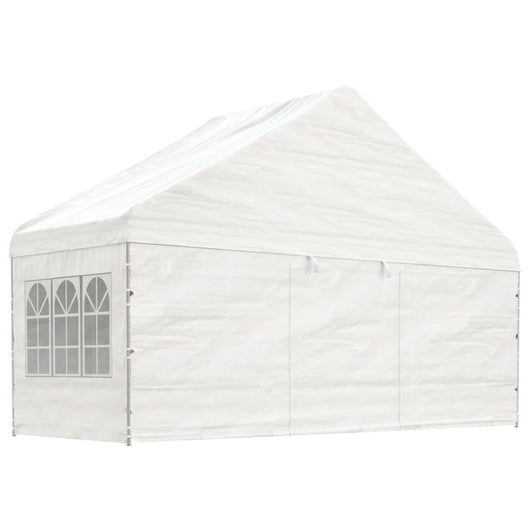 Gazebo con Tetto Bianco 5,88x2,23x3,75 m in Polietilenecod mxl 71651