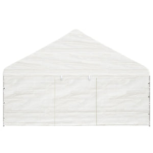 Gazebo con Tetto Bianco 5,88x2,23x3,75 m in Polietilene 362633