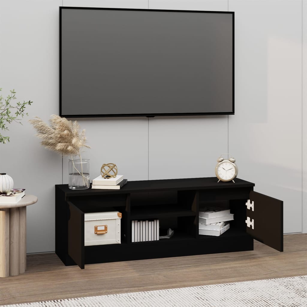 Mobile Porta TV con Anta-Mobile per TV-Credenza TV Nero 102x30x36 cm