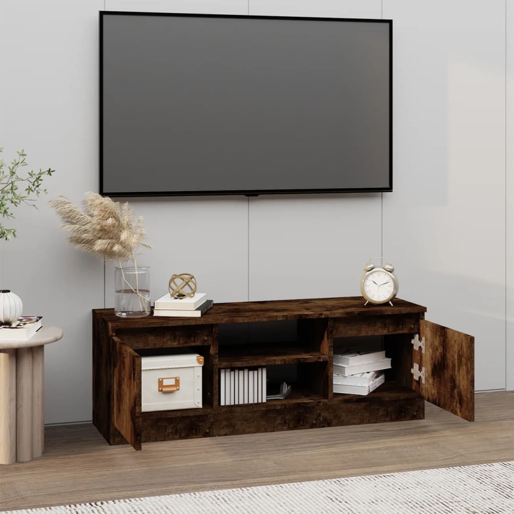 Mobile Porta TV con Anta Rovere Fumo 102x30x36 cm 823355