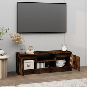 Mobile Porta TV con Anta Rovere Fumo 102x30x36 cm 823355
