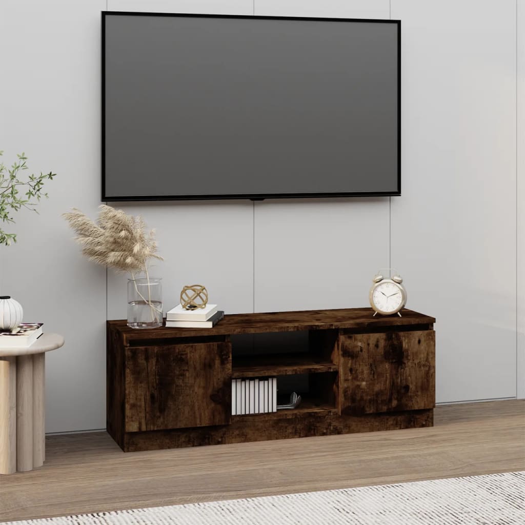Mobile Porta TV con Anta Rovere Fumo 102x30x36 cm 823355