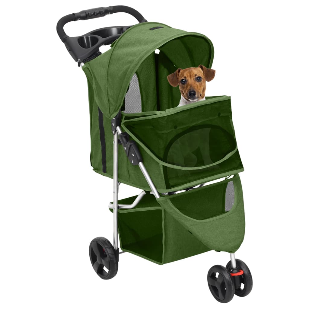 Passeggino per Cani Pieghevole Verde 80x46x98cm Tessuto Oxfordcod mxl 81604