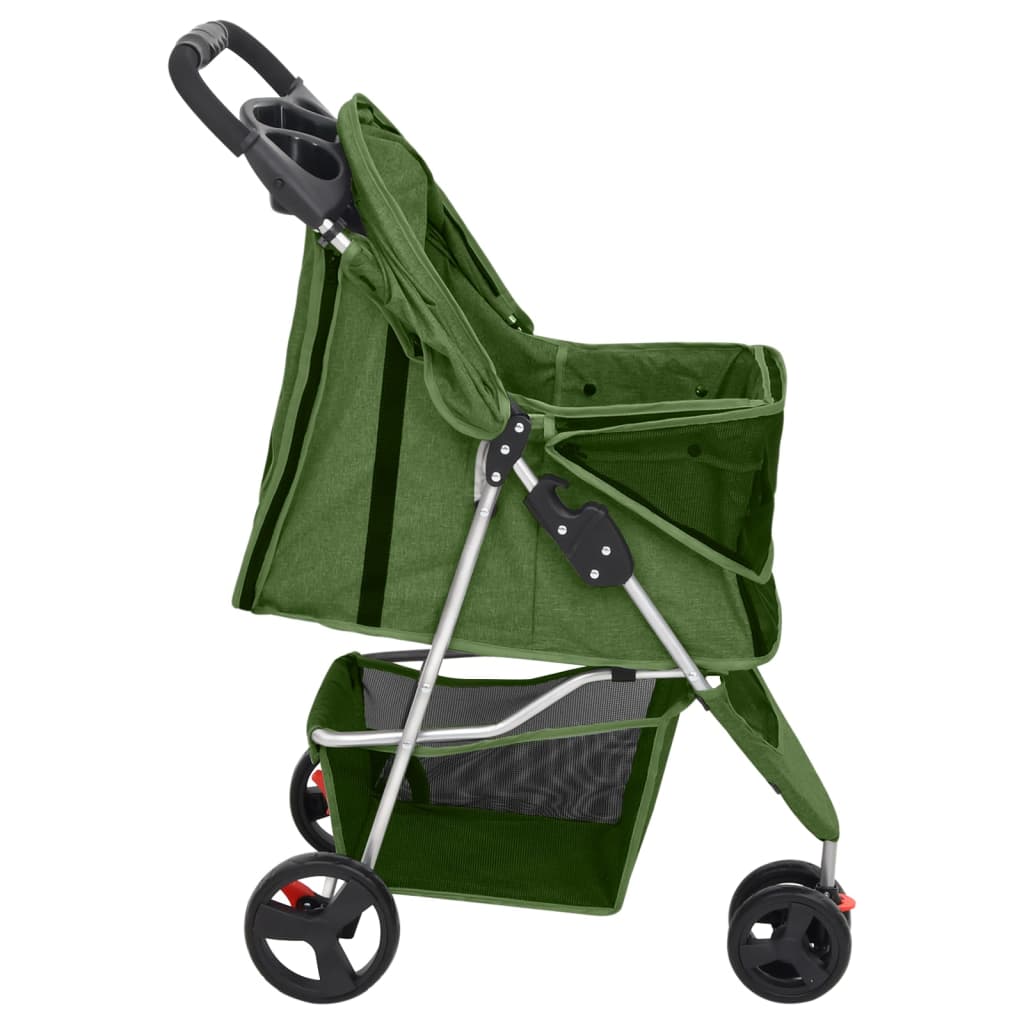 Passeggino per Cani Pieghevole Verde 80x46x98cm Tessuto Oxford 172198