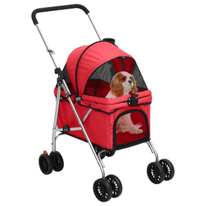 Passeggino per Cani Pieghevole Rosso 76x50x100cm Tessuto Oxford 172199