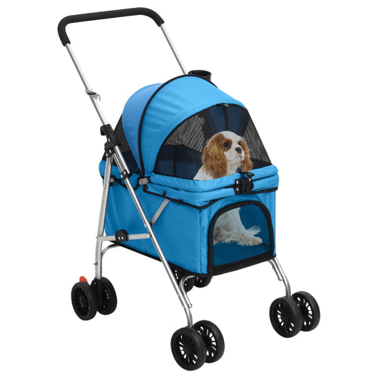 Passeggino per Cani Pieghevole Blu 76x50x100cm Tessuto Oxford 172200