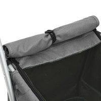Passeggino Cani Pieghevole Grigio 100x49x96cm Tessuto di Lino 172203