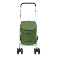 Passeggino Cani Pieghevole Verde 100x49x96cm Tessuto di Lino 172204