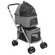 Passeggino Cani Pieghevole 2 Livelli Grigio 83x48x97cm Tessutocod mxl 121022