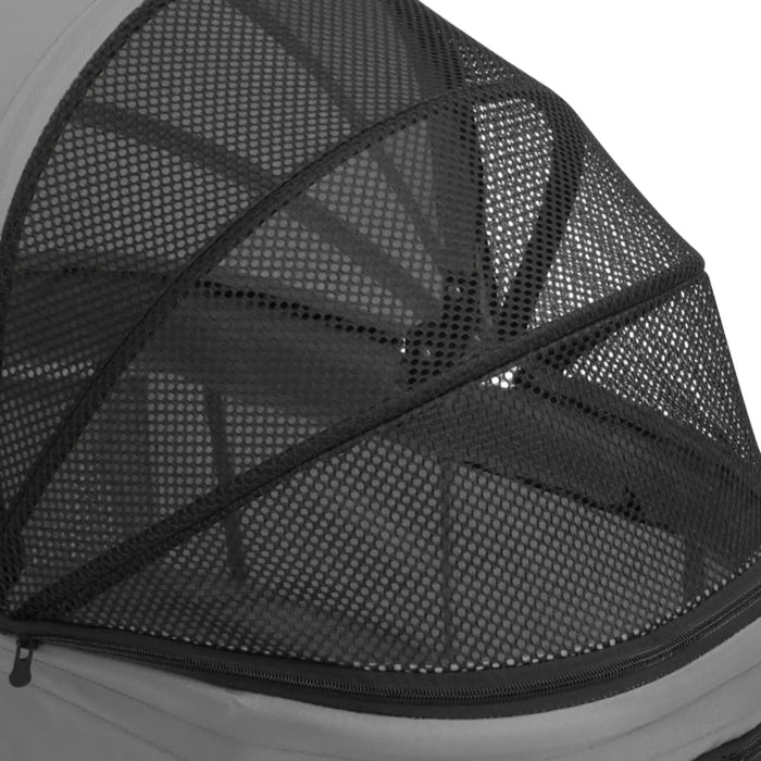 Passeggino Cani Pieghevole 2 Livelli Grigio 83x48x97cm Tessuto 172205