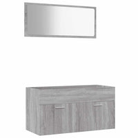 Set Mobili da Bagno 2 pz Grigio Sonoma in Legno Multistrato 826624