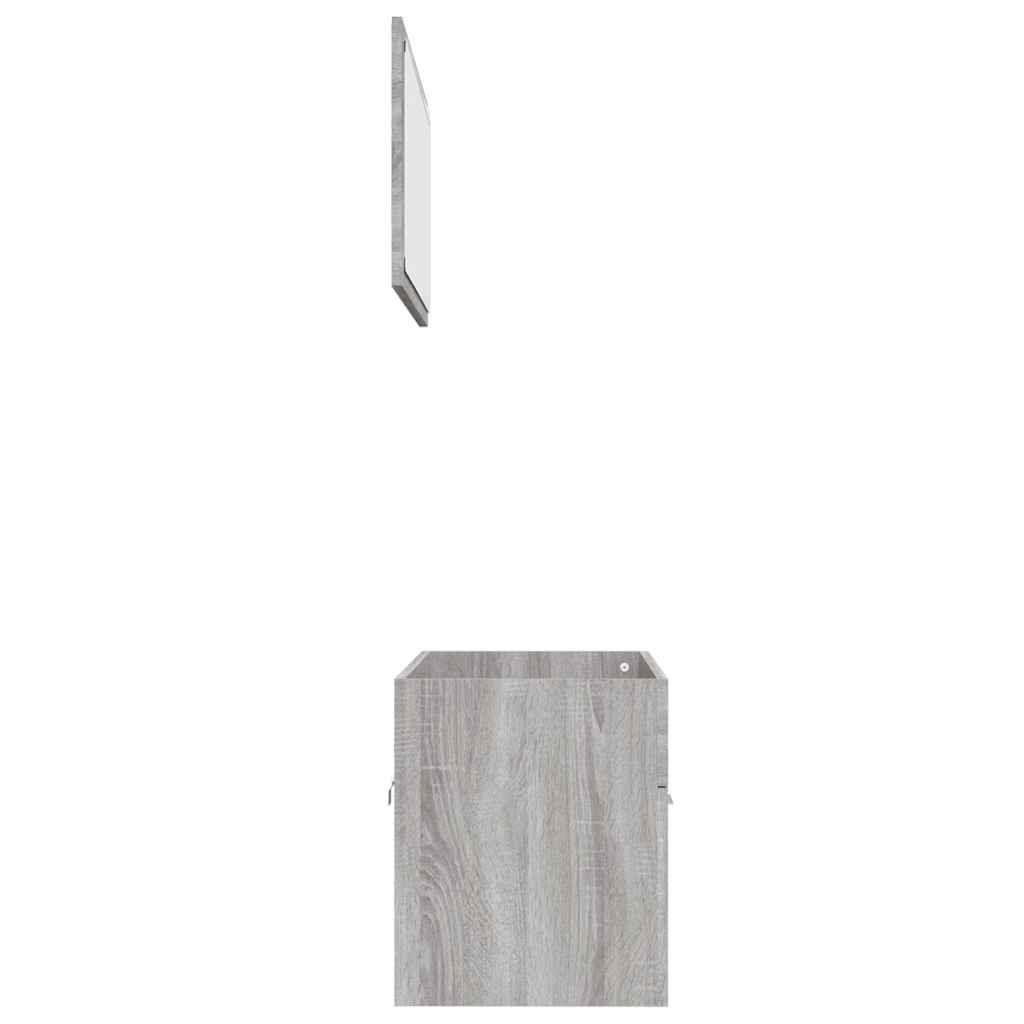 Set Mobili da Bagno 2 pz Grigio Sonoma in Legno Multistrato 826624