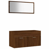 Set Mobili da Bagno 2 pz Rovere Marrone in Legno Multistrato 826625