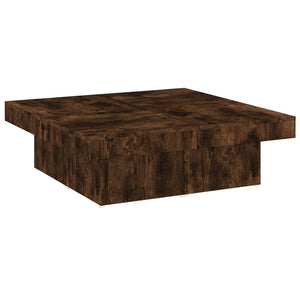 Tavolino da Salotto Rovere Fumo 90x90x28 cm Legno Multistrato 826635