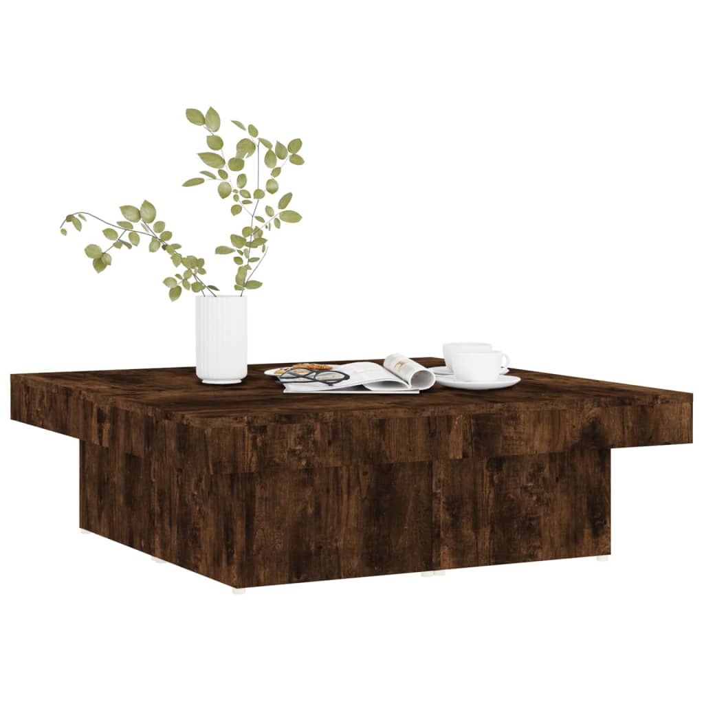 Tavolino da Salotto Rovere Fumo 90x90x28 cm Legno Multistratocod mxl 128317