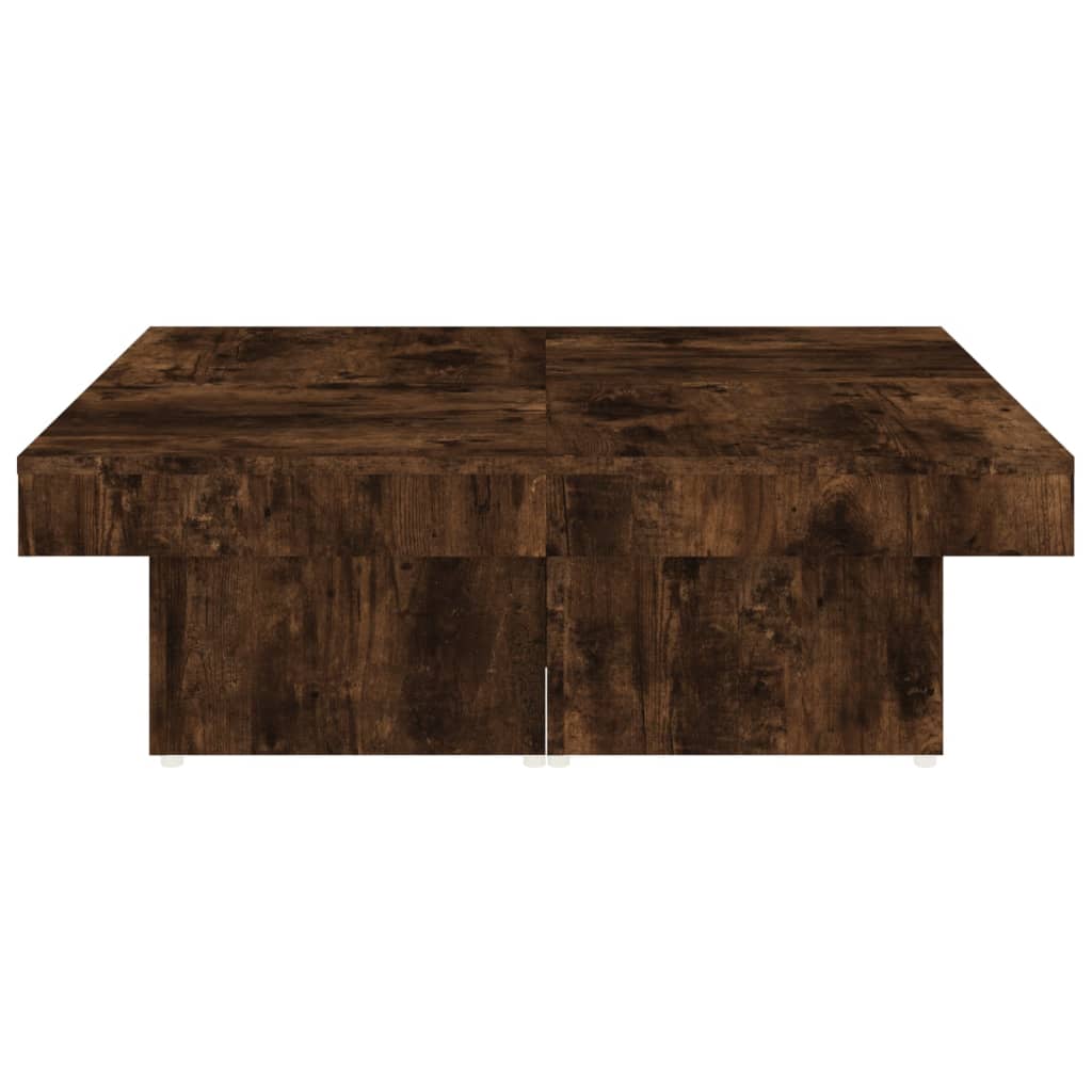 Tavolino da Salotto Rovere Fumo 90x90x28 cm Legno Multistrato 826635