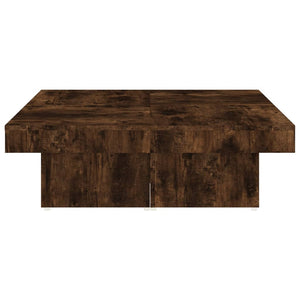 Tavolino da Salotto Rovere Fumo 90x90x28 cm Legno Multistrato 826635