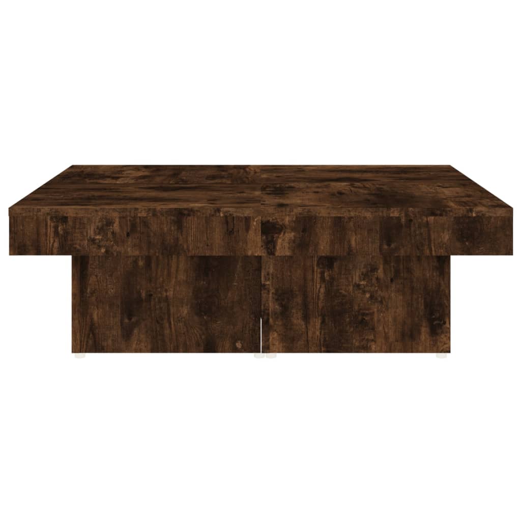 Tavolino da Salotto Rovere Fumo 90x90x28 cm Legno Multistrato 826635