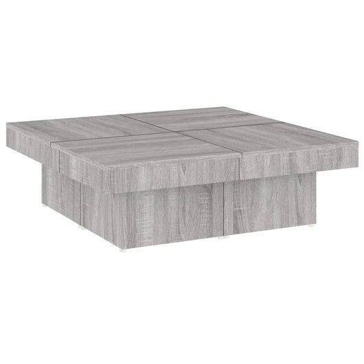 Tavolino da Salotto Grigio Sonoma 90x90x28 cm Legno Multistrato 826636