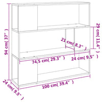 Libreria/Divisorio Rovere Marrone 100x24x94 cm 826649