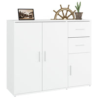 Credenza Bianca 91x29,5x75 cm in Legno Multistrato 823269
