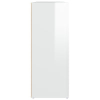Credenza Bianco Lucido 91x29,5x75 cm in Legno Multistrato 823271