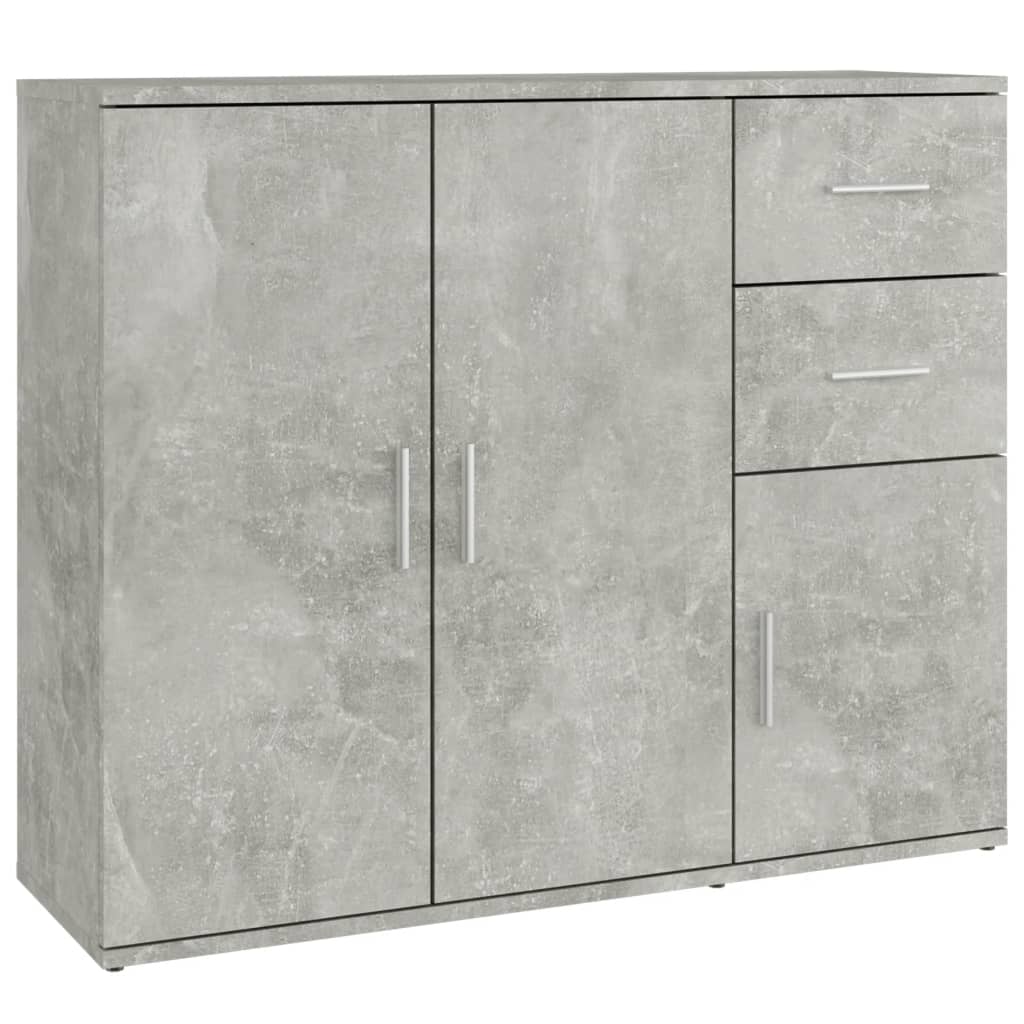 Credenza-Buffet-Armadio da cucina Grigio Cemento 91x29,5x75 cm in Legno Multistrato