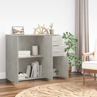 Credenza Grigio Cemento 91x29,5x75 cm in Legno Multistrato 823273
