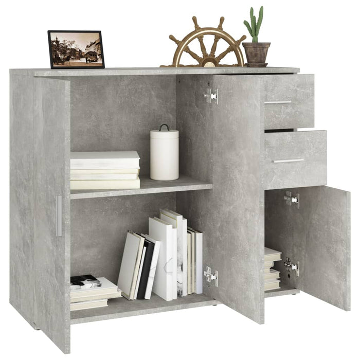 Credenza Grigio Cemento 91x29,5x75 cm in Legno Multistrato 823273