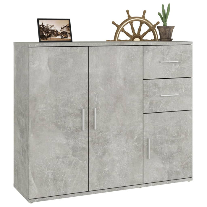 Credenza Grigio Cemento 91x29,5x75 cm in Legno Multistrato 823273