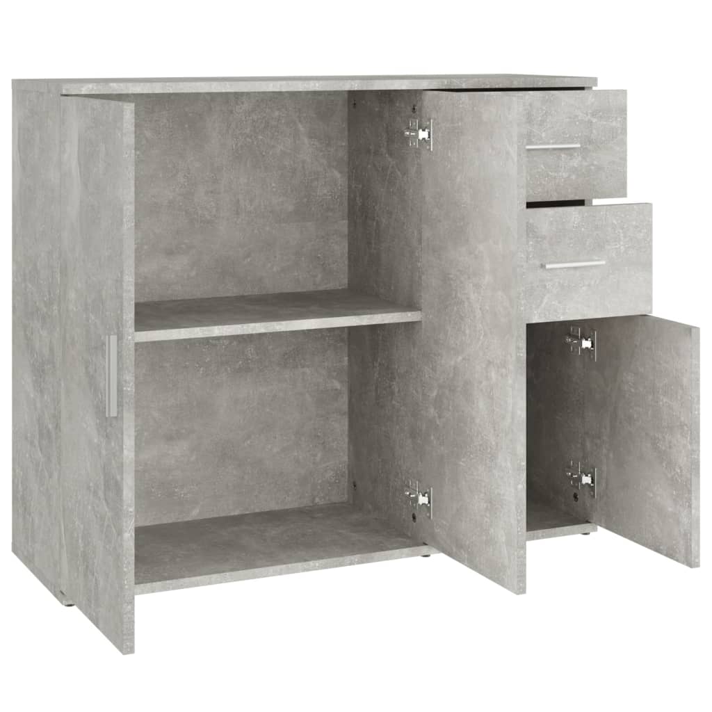 Credenza-Buffet-Armadio da cucina Grigio Cemento 91x29,5x75 cm in Legno Multistrato